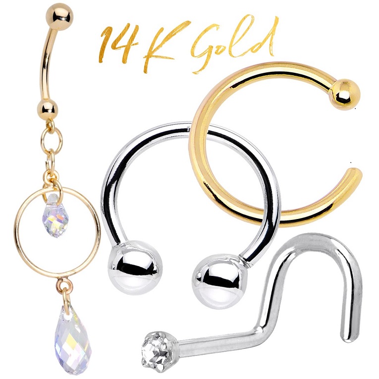 14K-Gold Body jewelry