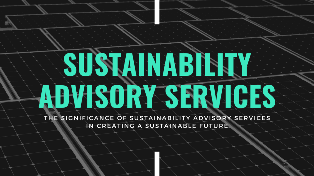 The Significance of Sustainability Advisory Services in Creating a Sustainable Future The Significance of Sustainability Advisory Services in Creating a Sustainable Future